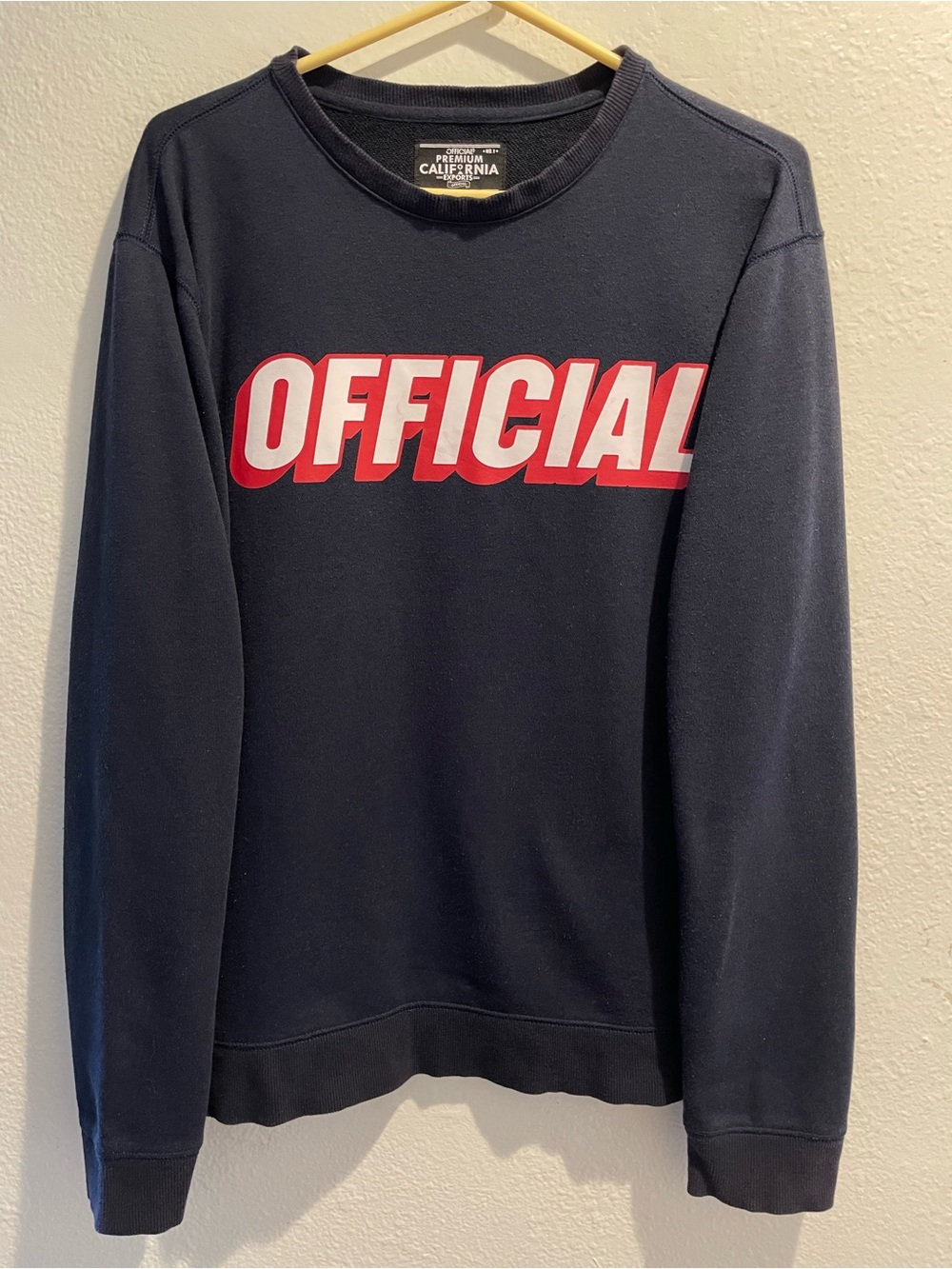 “OFFICIAL"  Laurel Crown Retro 90s Skate Streetwear Navy Red Spellout Crewneck 🛹